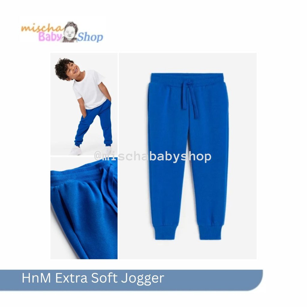 HnM Extra Soft Jogger Cobalt Blue | Celana Anak Laki-laki
