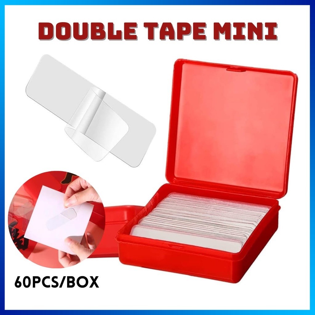

Lakban Double Tape Bening Isi 60 box isi 60 Lakban 2 sisi isi 60 Double Tape Mini