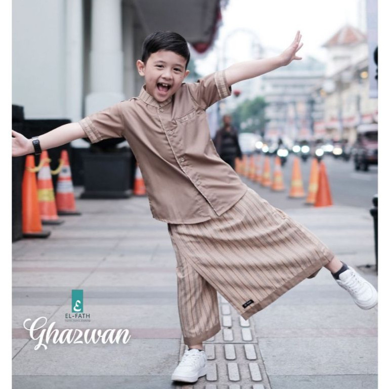 GF45TG Limited Edition Sarcel Koko Ghazwan Motif Salur El-Fath Original | Sarung Celana Baju Anak La