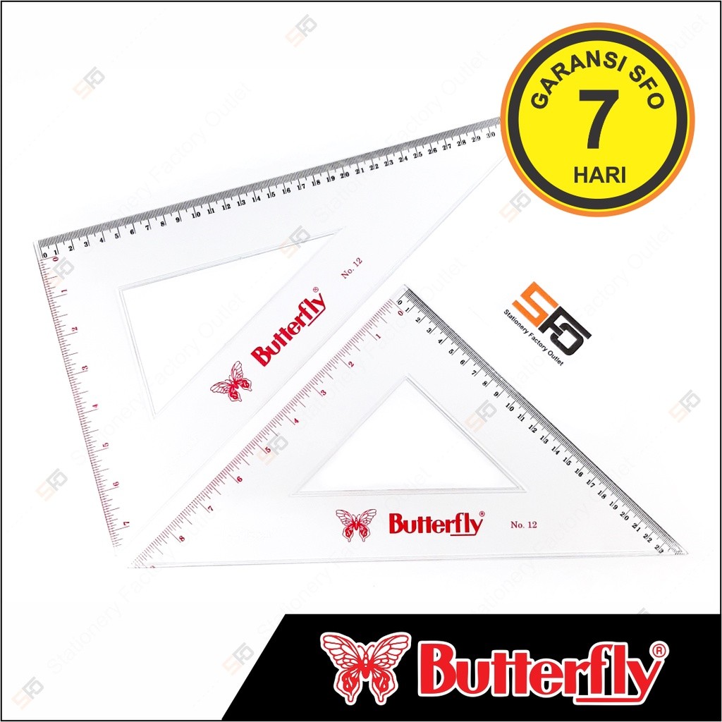 

Penggaris Segitiga Butterfly No. 12 - Codeline Stationery