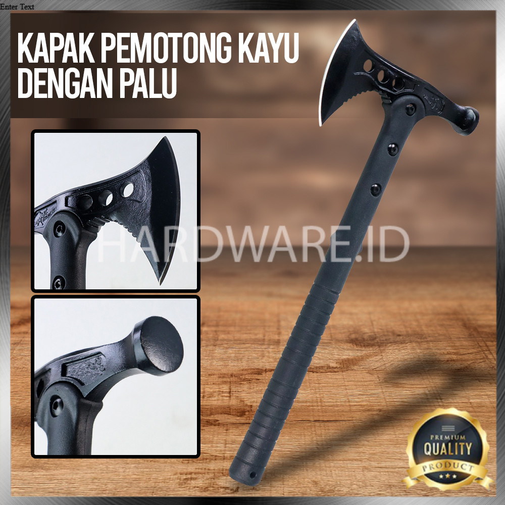 (HI) Kapak Pemotong Kayu Super Tajam Dengan Palu 2in1 Anti Slip Aluminium Alloy