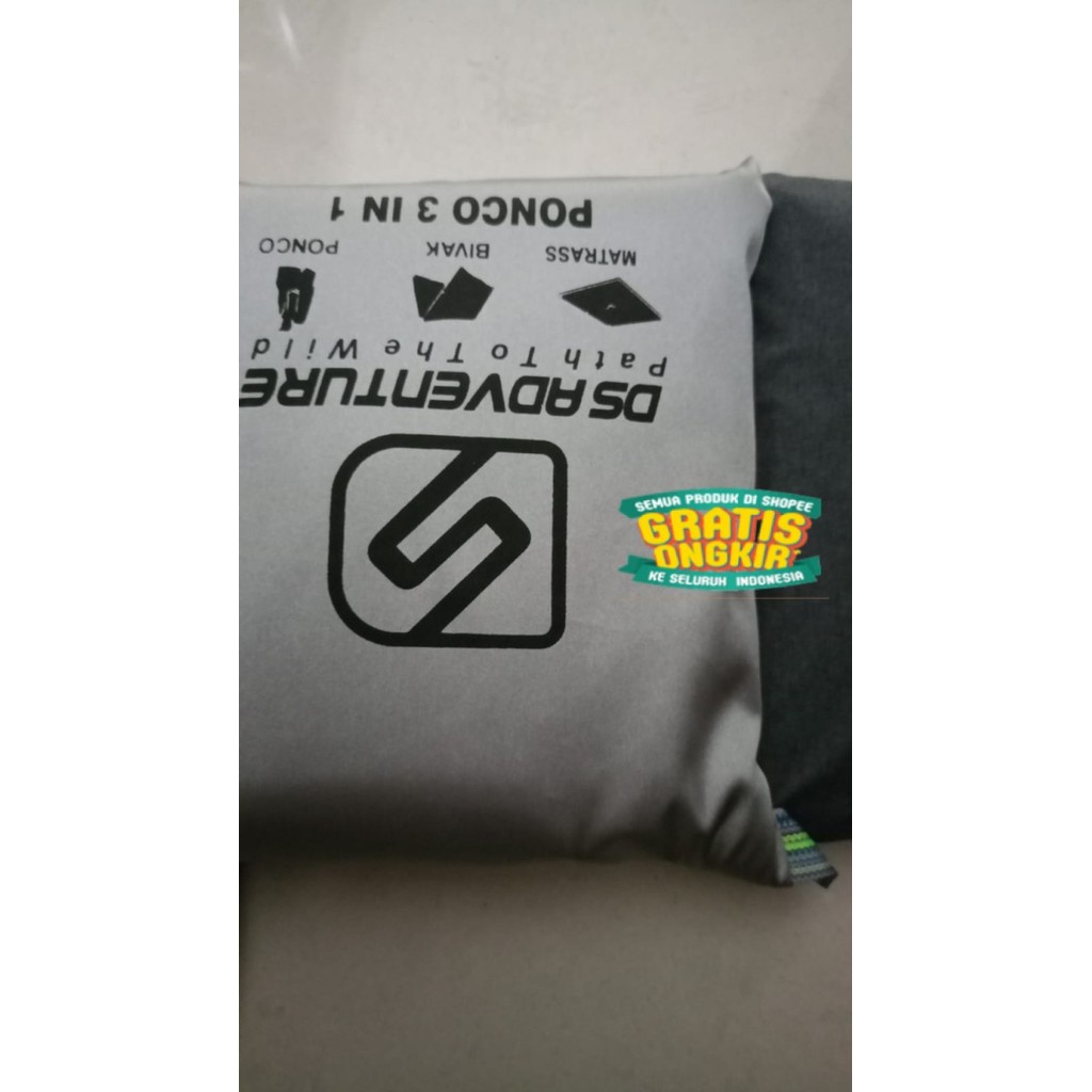 TPK/Ds adventure jas hujan ponco 3in1 hiking outdoor - jas hujan kelelawar - Abu-abu/ bsar jumbo man