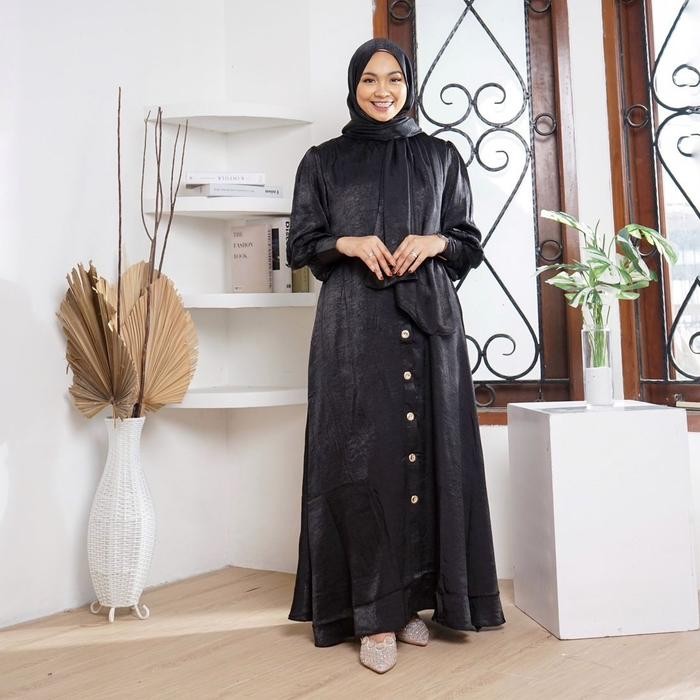 [Gamis Lebaran Terbaru] Seraya Mikayla Dress Set Pashmina Bahan Soft Silk Gamis Wanita Sutra Polos L