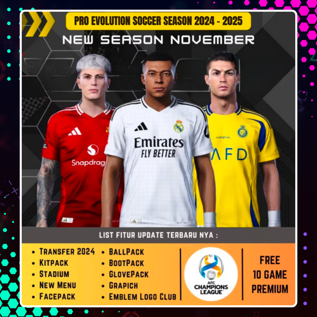 PES 2017 PATCH UPDATE SEASON 2024 -2025 - GAME WINDOWS ORIGINAL - GAME PC - GAME LAPTOP - GAME OFFLI