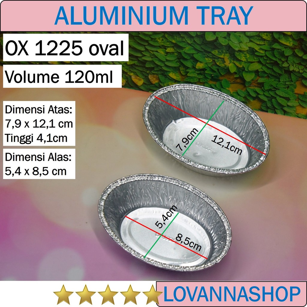Aluminium Foil Cup oval OX 1225 Bestfresh / Aluminium Foil Alufoil Tray Alutray Cup oval Kecil OX122