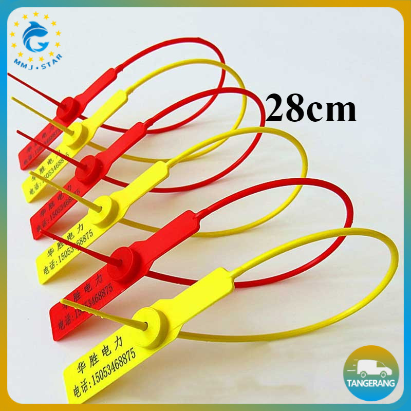 

28cm Security Seal Plastik Food Seal Security Cable Ties Segel Kemasan Pengaman Makanan Custom Logo Kuliner