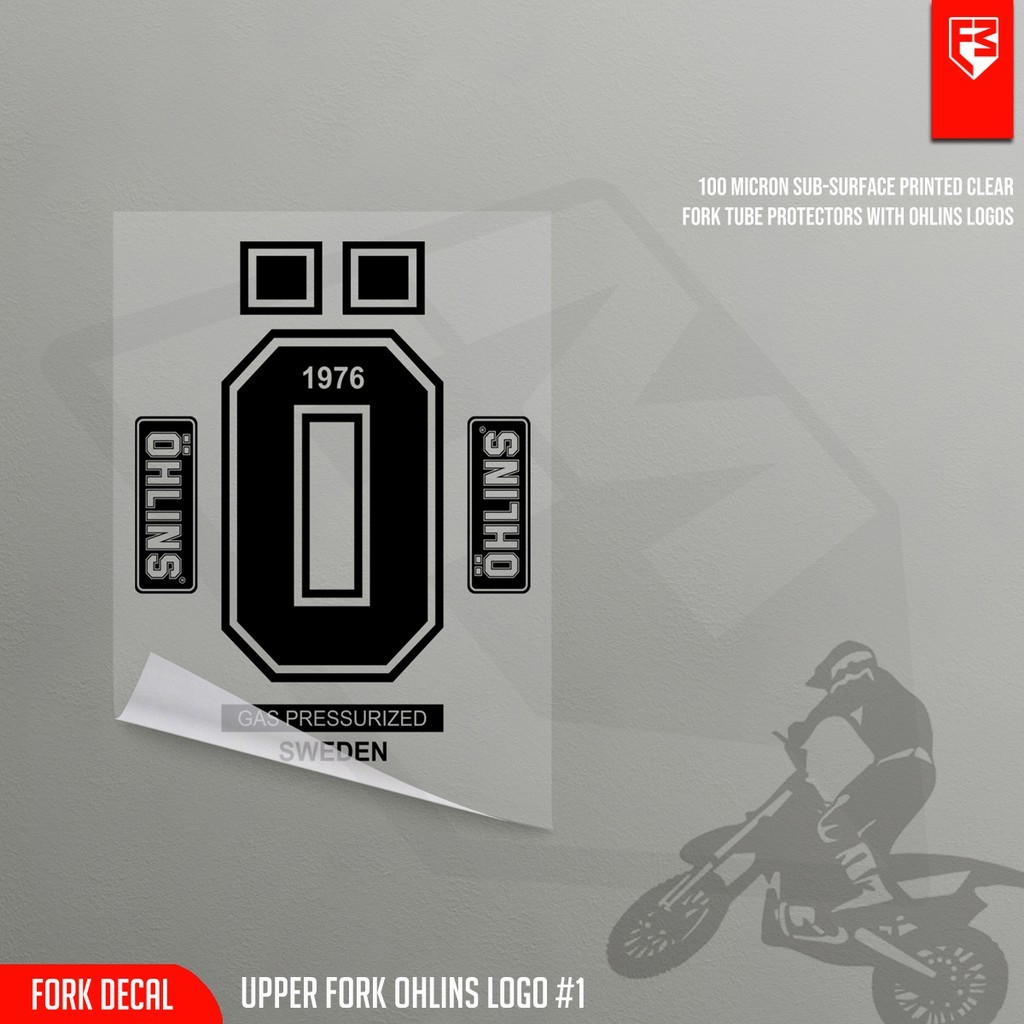 Upper Fork Decal Sticker USD OHLINS01 Clear crf klx wr155 ktm Jagonya Stiker