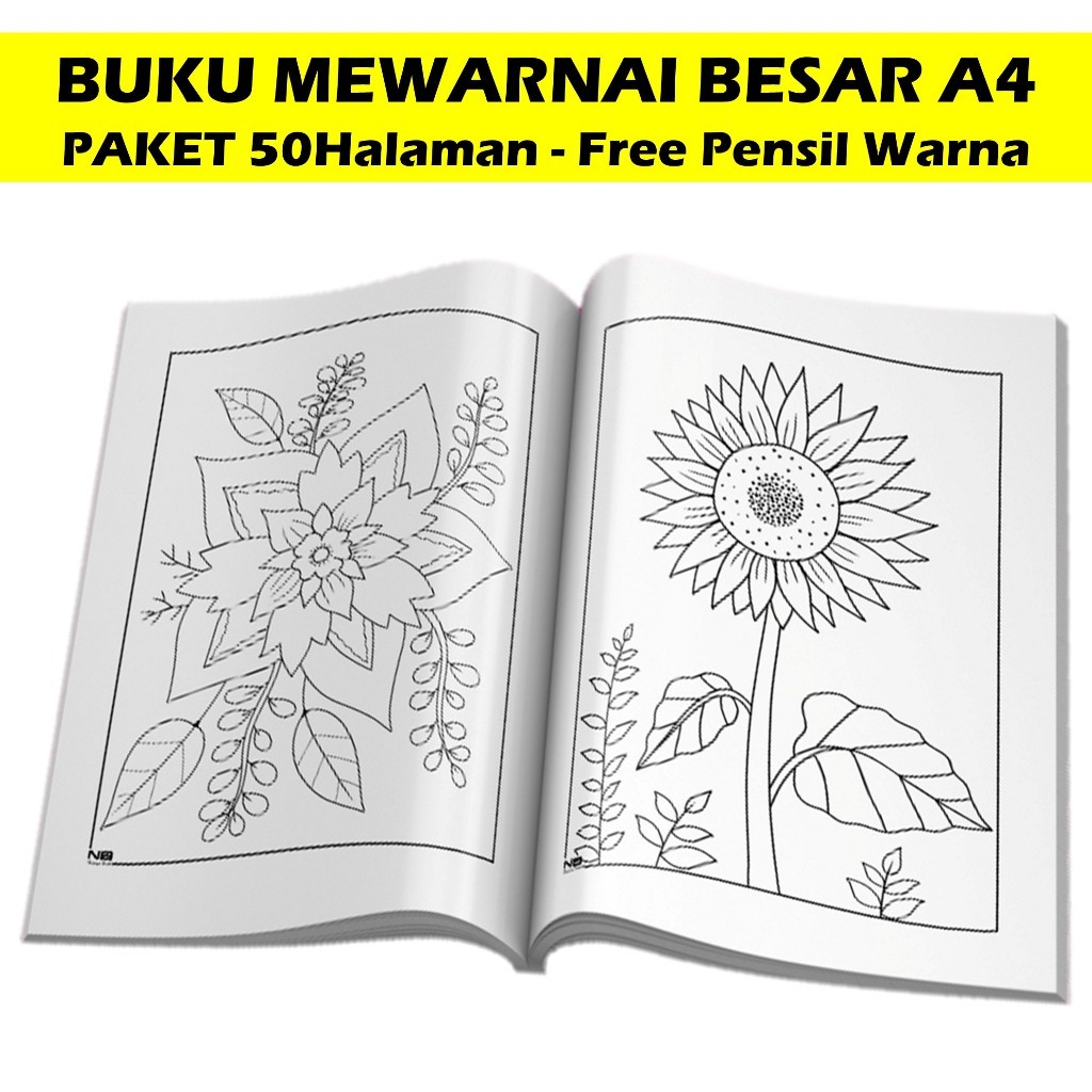 Buku Mewarnai A4 Besar Jumbo - Buku Mewarnai Anak TK A4 Besar Jumbo - Buku Gambar Mewarnai A4 Besar 