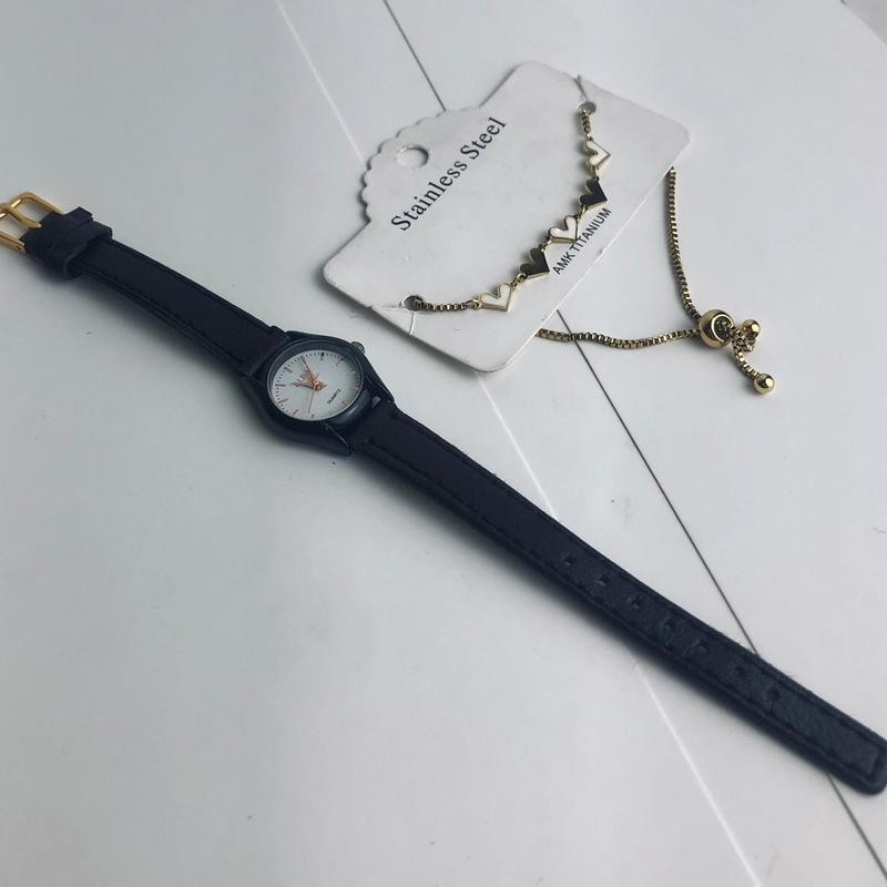 jam tangan cewek bonus gelang titanium