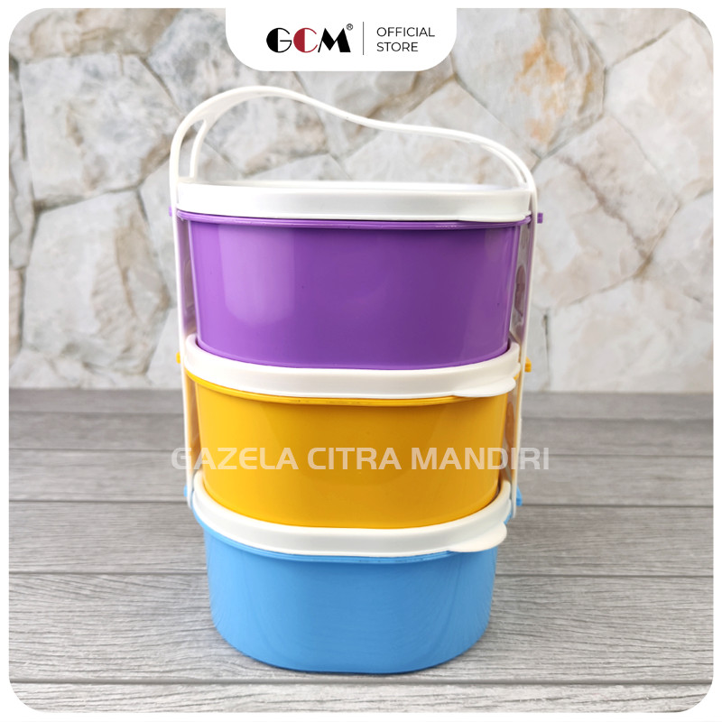 Rantang Makan Plastik 2 dan 3 Susun Kecil Rantang Gracia Capcino Rainbow Rantang Lucu Makanan