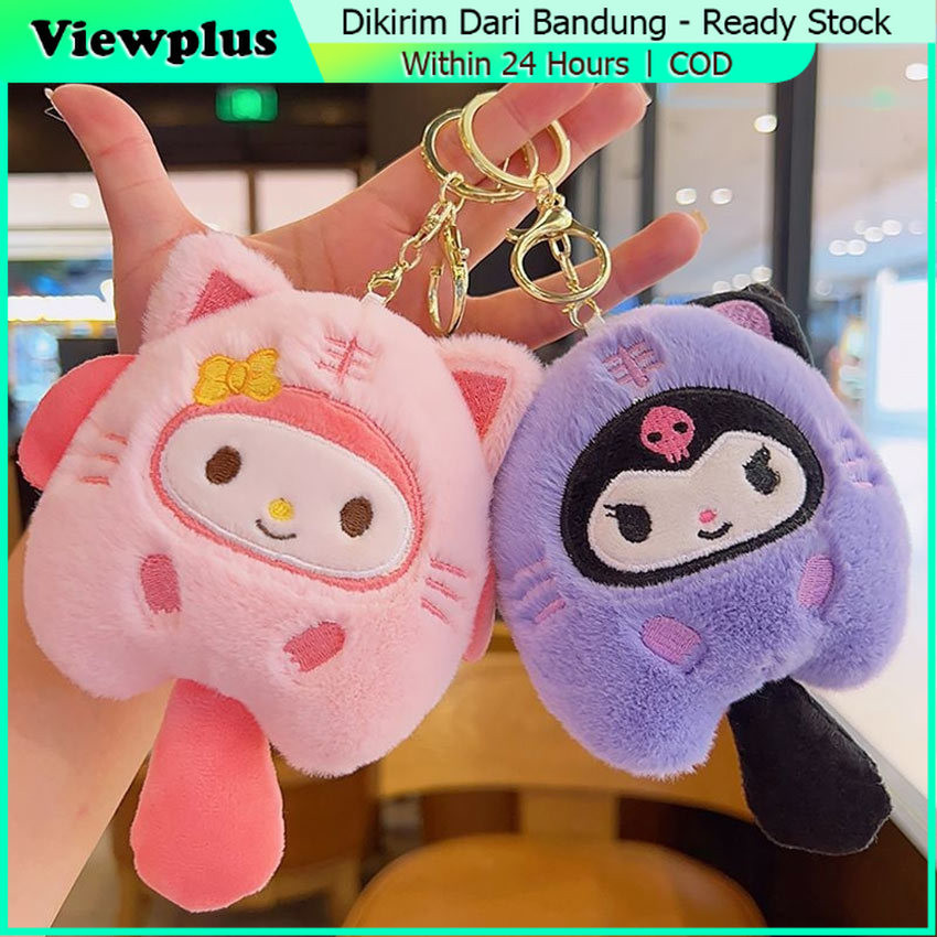 Gantungan Kunci Boneka Sanrio Melody Kuromi Cinnamarol Boneka Gantungan Pluch Keychain Kuromi