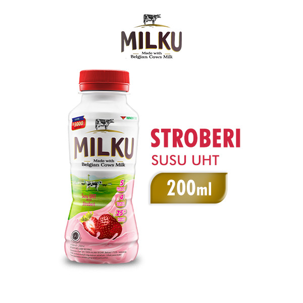 

MILKU Susu UHT Stroberi 4 x 200ml