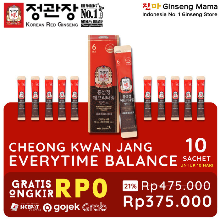 

CHEONG KWAN JANG EVERYTIME BALANCE 10 SACHET POUCH KOREAN RED GINSENG