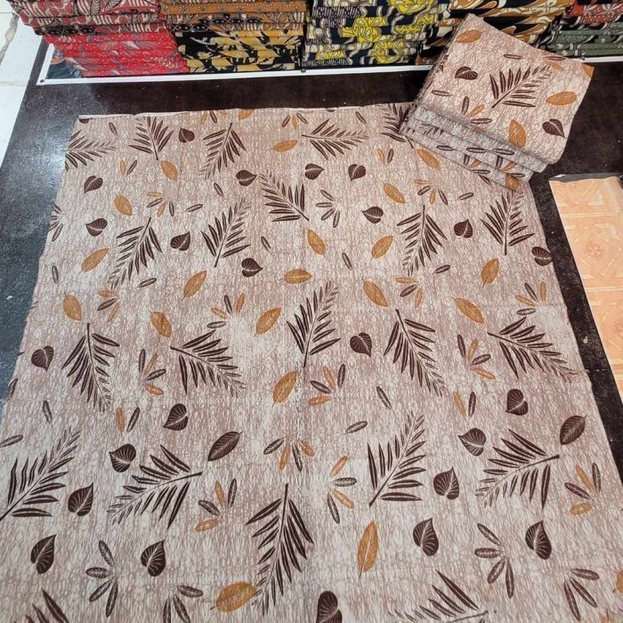 Kain Batik SOLO Motif ECOPRINT Daun COKLAT Kode : 85