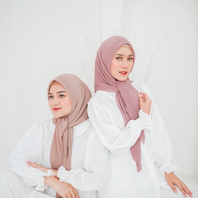 Hyuna Square Plisket / Hijab Segitiga Plisket / Jilbab Plisket Premium