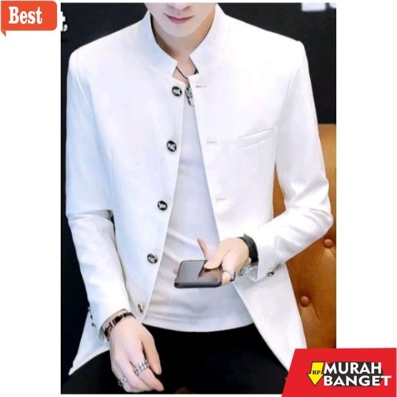 Baju muslim lengan panjang- JAS KOKO VIRAL TERBARU Jas semi jasco hitam dan putih jasko  fashion mus