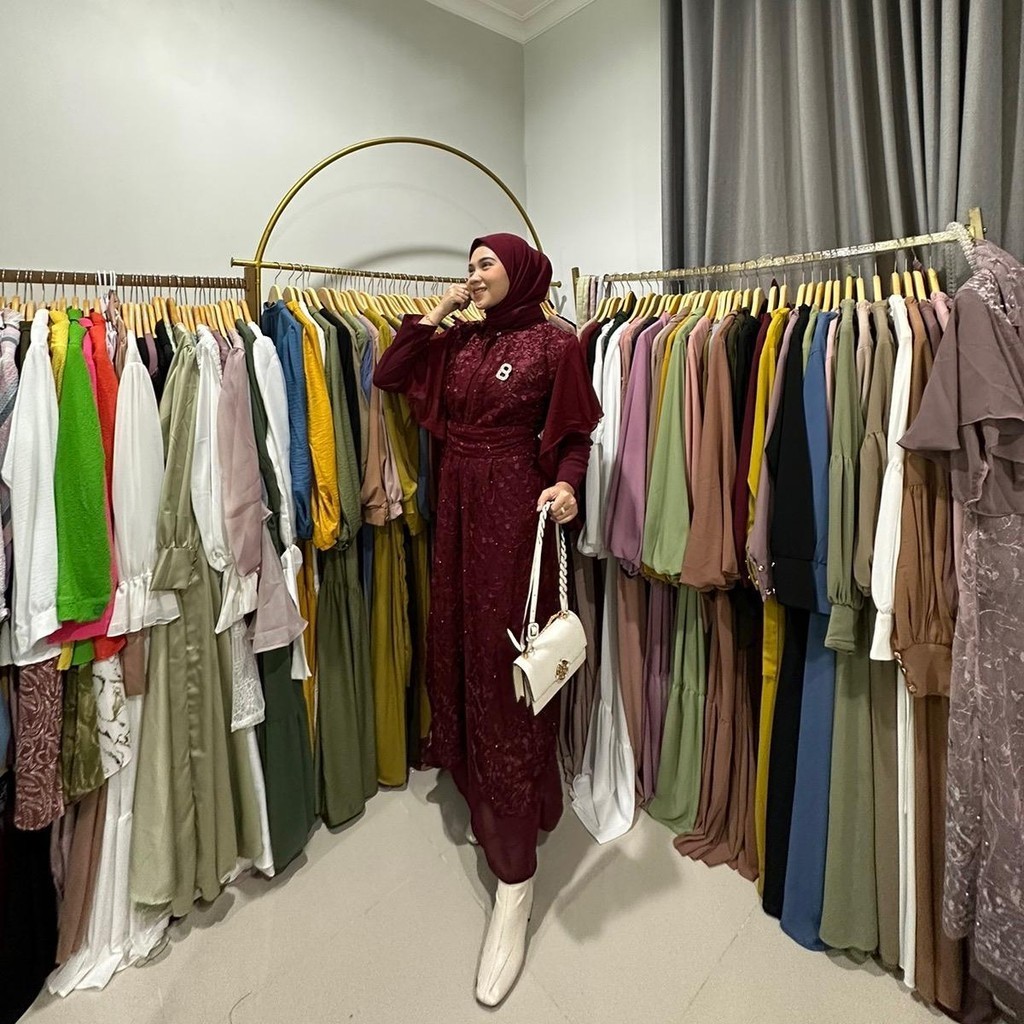 DELAROSA DRESS PREMIUM | INER DRESS + OUTER BRUKAT + BELT | BUSUI