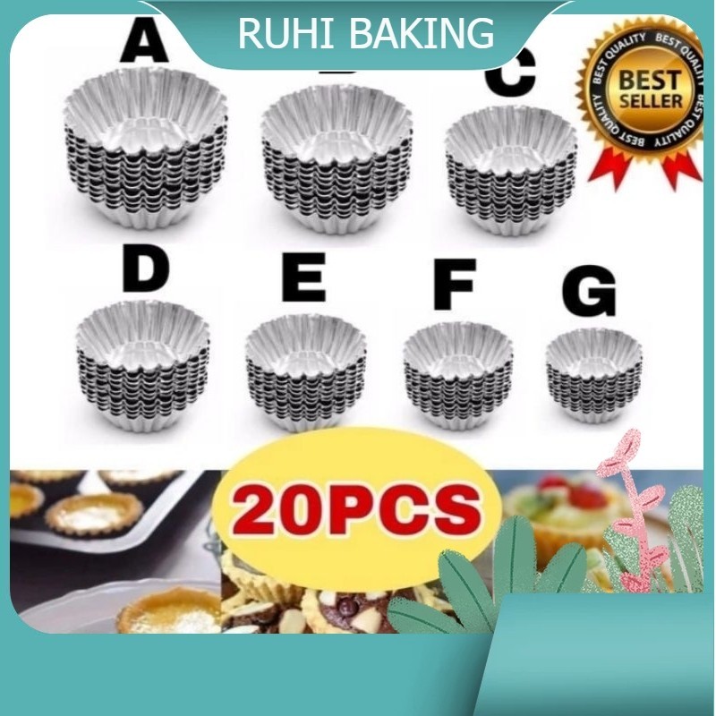 1Pak isi 20 pcs Cetakan Kue pie/Cetakan Kue Pai Sus/Pai Susu Cetakan Kue Sus Mini Almuniem