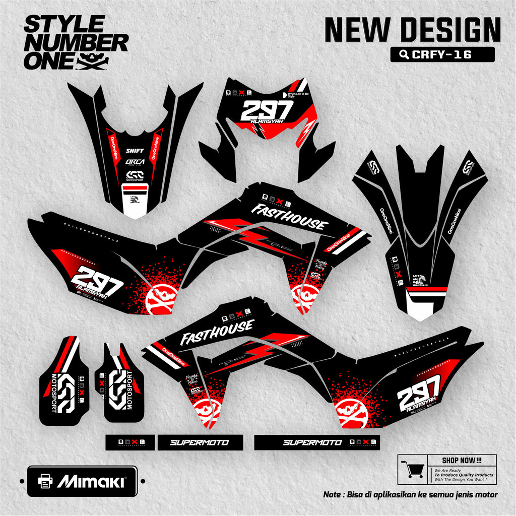 Custom stiker decal crf 150L full body free request bagus keren