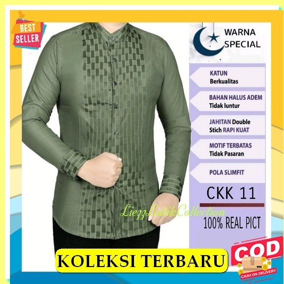 MURAH  95 Jrj- Baju Koko Katun Lengan Panjang Dewasa Size Standar & Big Size Eceran Grosir Orang Tua