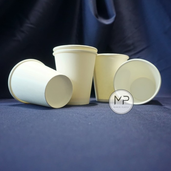 GROSIR 1DUS Paper Cup / Papercup / Gelas Kertas Kopi 8oz - PUTIH POLOS