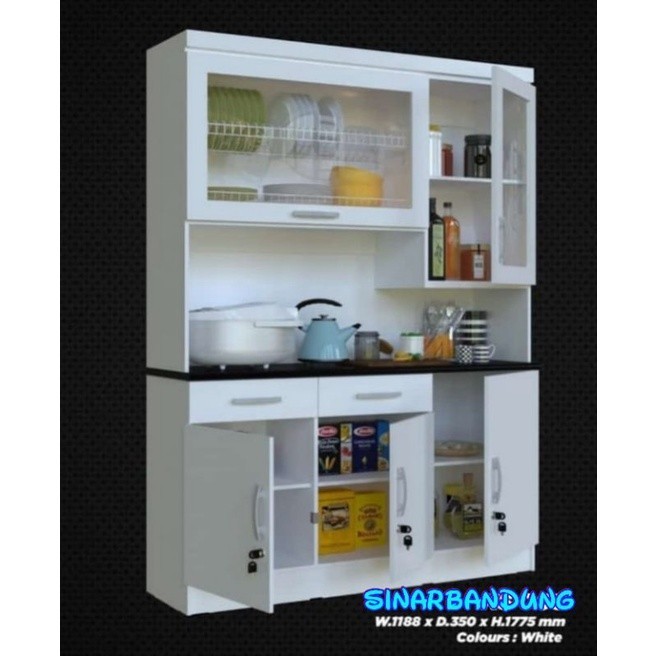 RAK SAYUR MINIMALIS / RAK SAYUR MDF / RAK SAYUR KACA 3 PINTU