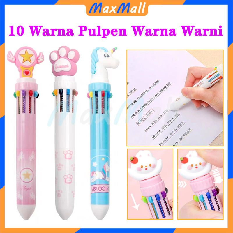 

Bulpen 10 Warna Bermotif Lucu Pena Karakter Rainbow Pena Motih Beruang