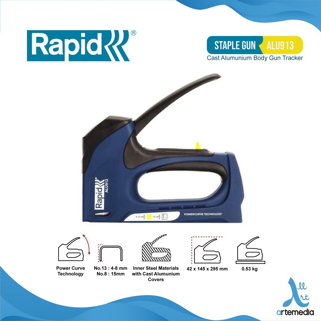 

Staple Gun Rapid ALU913 Dual Cast Aluminium Body Gun Tracker Alat