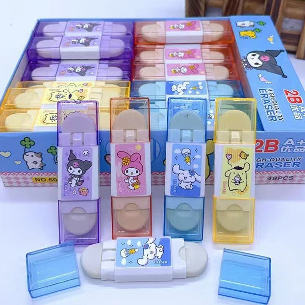 

Penghapus Pensil Dua Sisi Mika Case Eraser Double Side Premium High Quality Anak Kartun Lucu Karakter Kuromi My Melody Cinnamoroll Pompurin Misaki