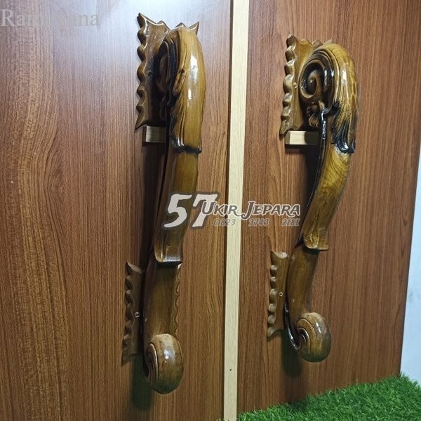 

Gagang pintu rumah ukir modren bahan kayu jati asli jepara Murah