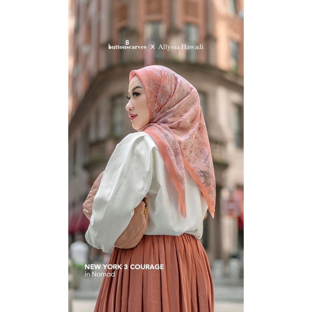 Buttonscarves New York 3 Courage Voile Square - Nomad