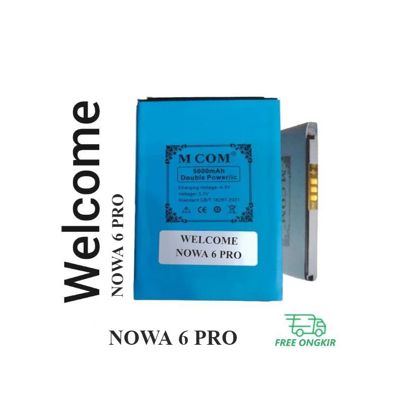 Baterai MCOM for Welcome Nowa 6 Pro Double Power 5000mAh batere batre batrai battery