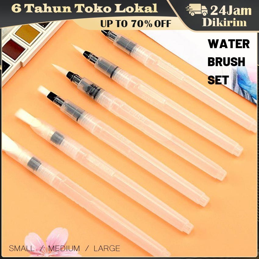 

Kuas Cat Air Lembut Untuk Melukis / Water Pen Set / Kuas Cat Air / Kuas Pena Untuk Cat Air (Isi 3/6)