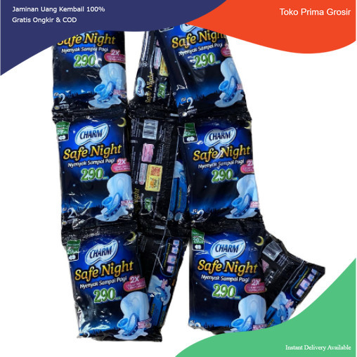 Charm Safe Night 290 Isi 2, 1 Renceng 10 Sachet