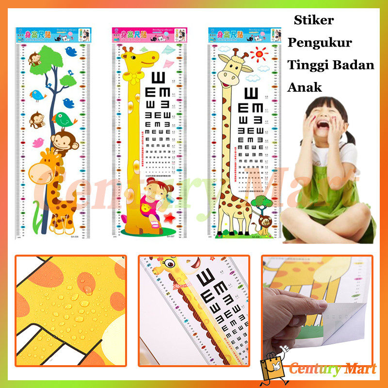 Stiker Pengukur Tinggi Badan Anak /Penggaris Tinggi Kamar Anak-anak Dekorasi Dinding Wallpaper Stike