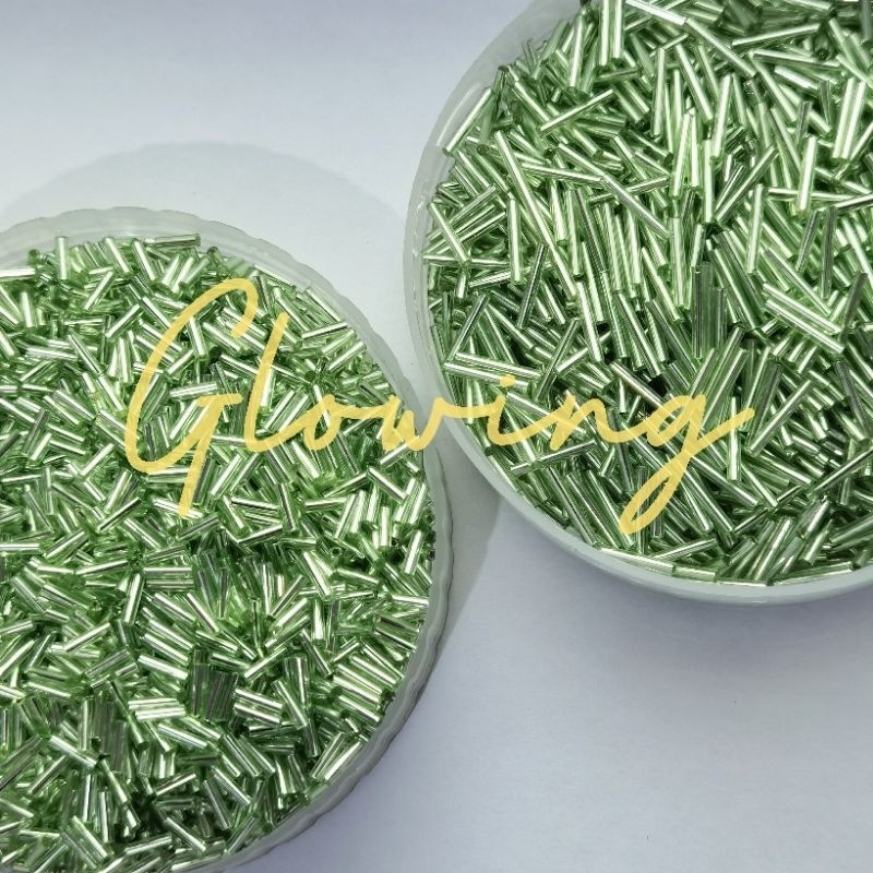 PAYET BAMBU - seri WARDAH sage Payet Jepang per 10 gram bentuk POLOS & ULIR 6mm 12mm dan payet PATAH