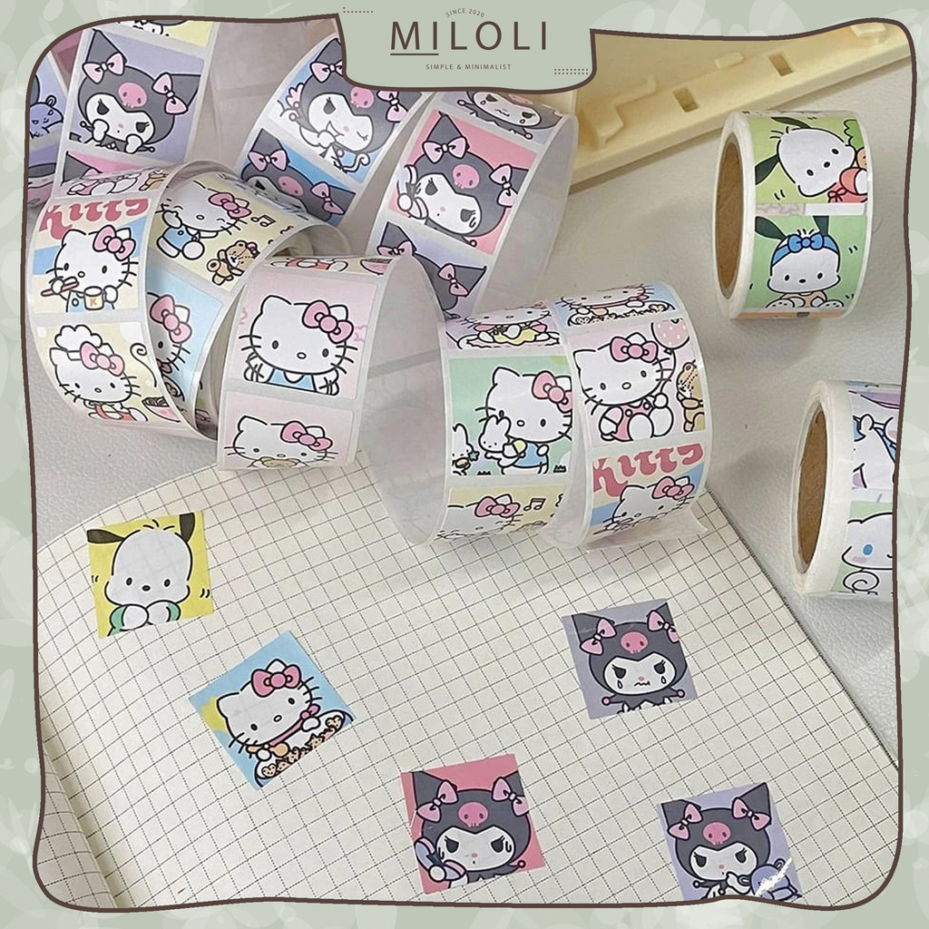 

[MILOLI] 1Rolls STICKER ROLLS SANRIO Cute Stiker Tape Cartoon Washi Tape Masking Tape BuJo DIY Scrapbook Journal - A0055