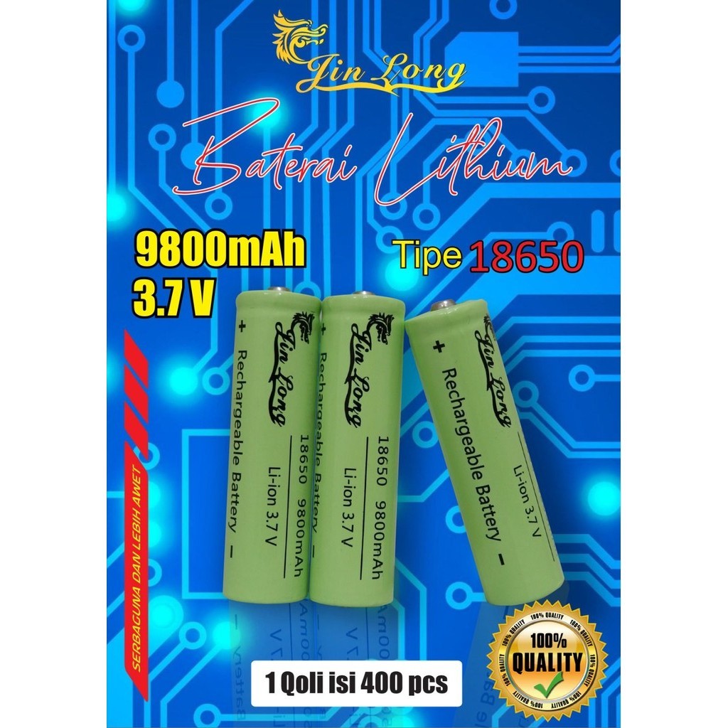 BATERAI JINLONG 18650 | Baterai Jinlong 3.7V 18650