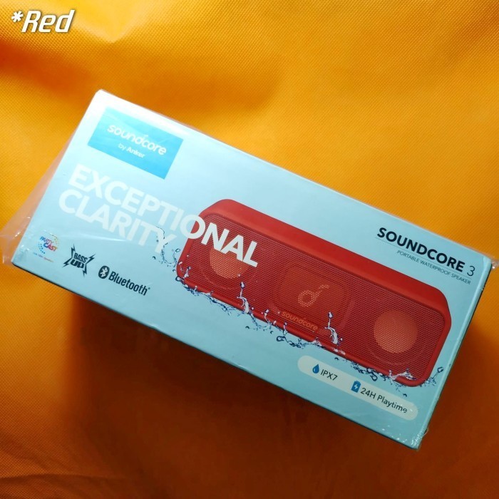 Andar Anker Soundcore 3 A3117 Wireless Bluetooth Speaker - Merah