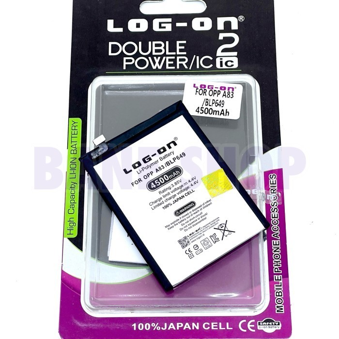 BATERAI - BATRE LOG ON OPPO A83 - BLP649 DOUBLE POWER