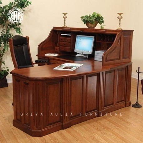 Meja kerja leter L meja kantor modern minimalis
