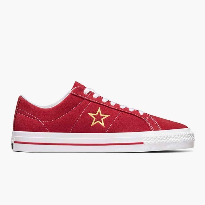 Sepatu Sneakers Pria Converse One STar Pro Suede Red Original A06646C
