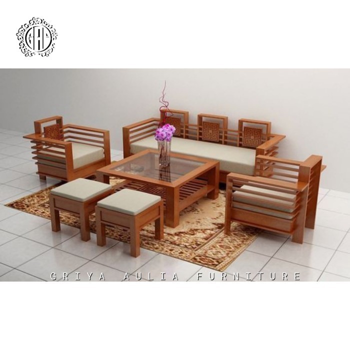 Kursi tamu terbaru kursi tamu kayu jati dudukan busa