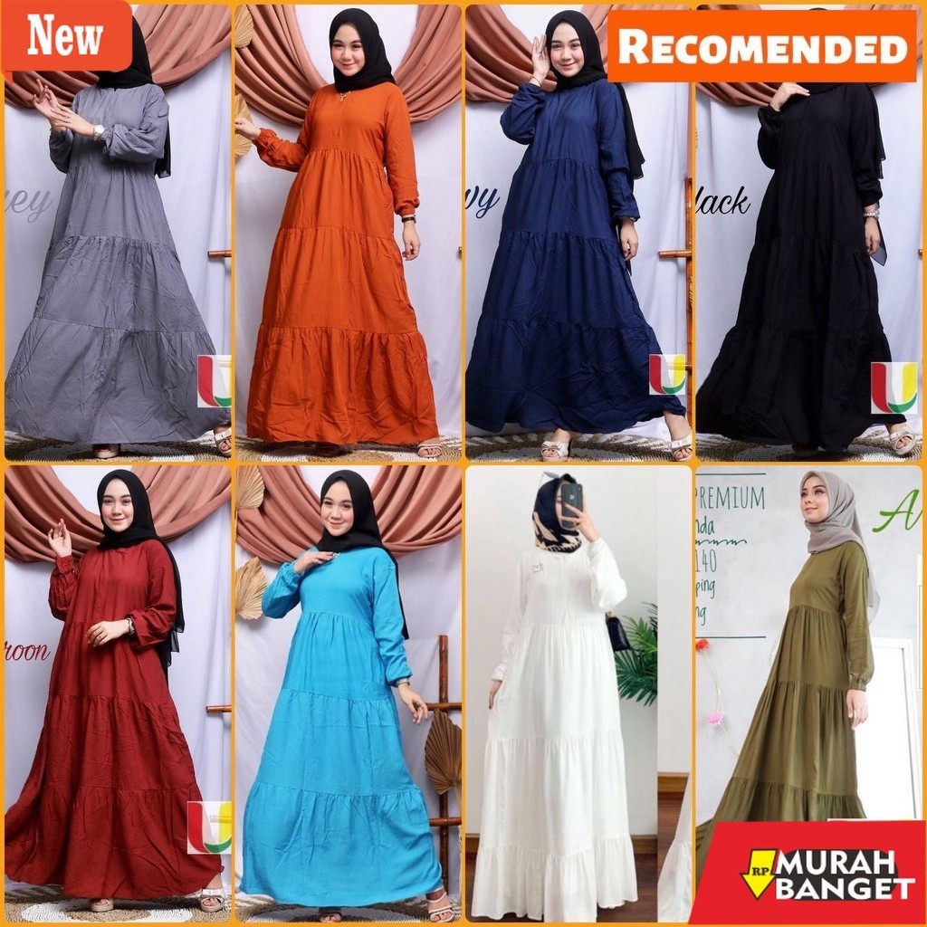 Gamis terbaru- Batik Usman - TERBARU GAMIS RAYON POLOS PUTIH GAMIS RAYON PREMIUM TEBAL DAN ADEM / GA