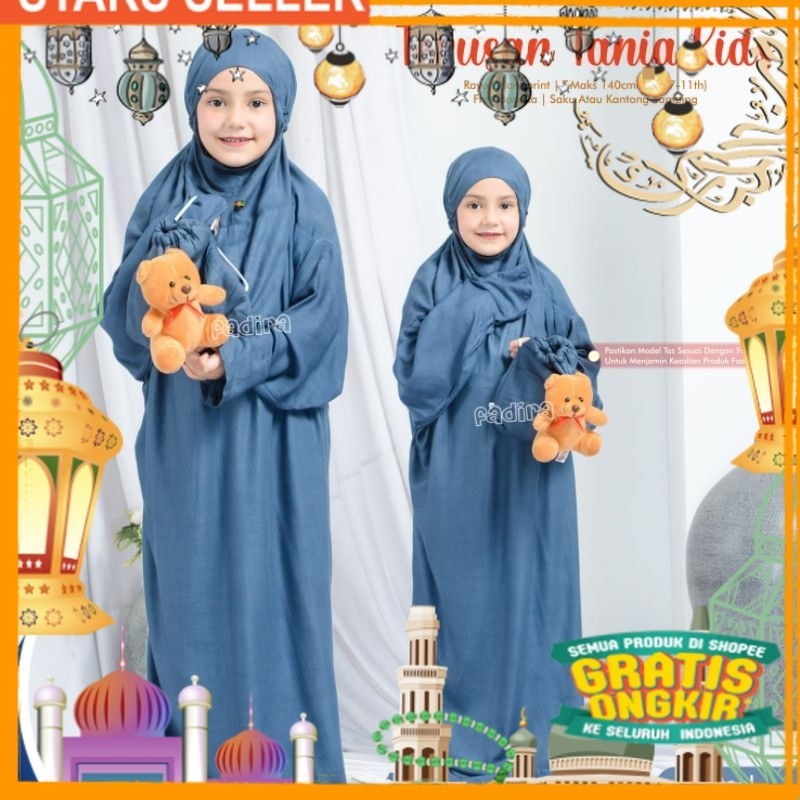 Mukena Terusan Anak Polos| Mukena Tania | Mukena Polos/ Pink Dusty Fanta Merah muda