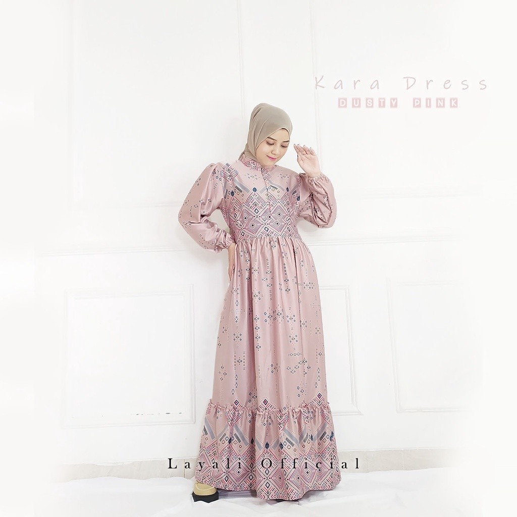 LAYALI - Fashion Wanita Gamis Motif Kara Dress