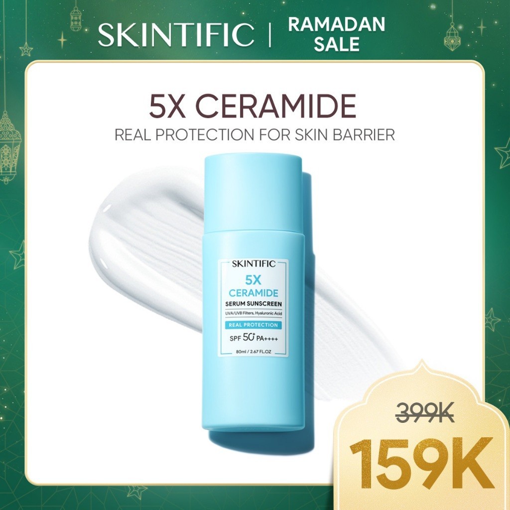 [80ml] SKINTIFIC 5X Ceramide Serum Sunscreen SPF50 PA++++ Big Size Skincare Sunblock UV Protection u