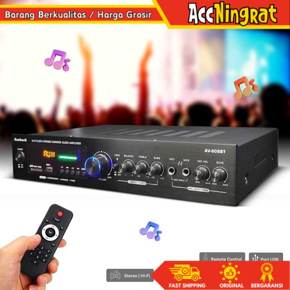 Sunbuck Audio Bluetooth Amplifier Karaoke 5CH 600W - AV-608BT