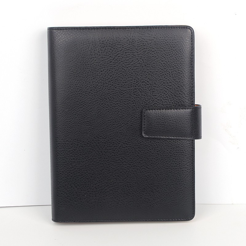 

Hidden spiral bound cheap custom black leather cover notebook