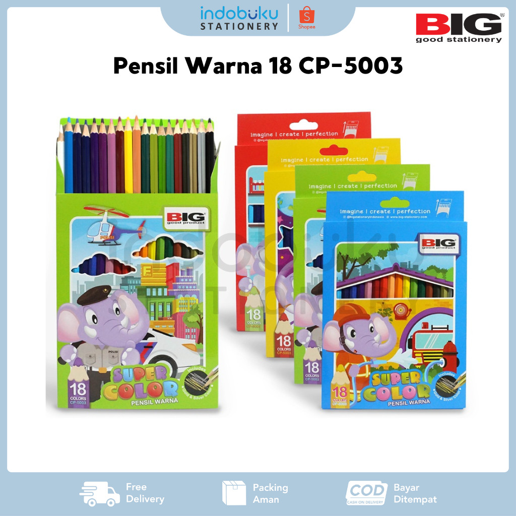 

Pensil Warna BIG 18 Warna Panjang Set Lengkap CP-5003